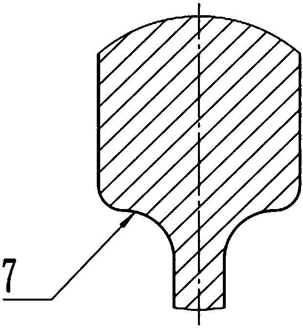 Biaxial tensile fatigue test piece with conic curve transition and test method thereof