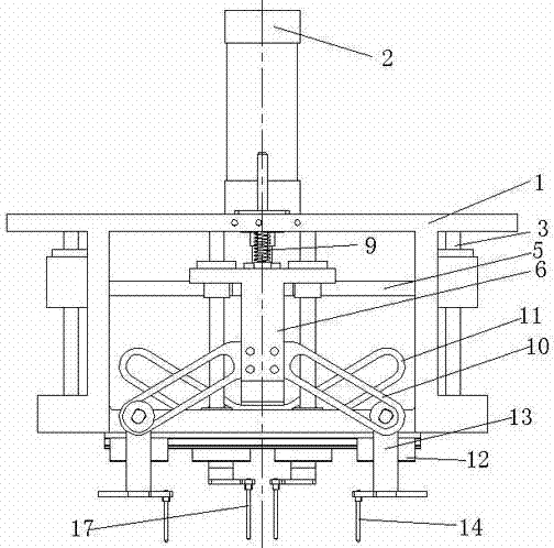 Three-dimensional packaging bag sorting and bag clamping linkage mechanism