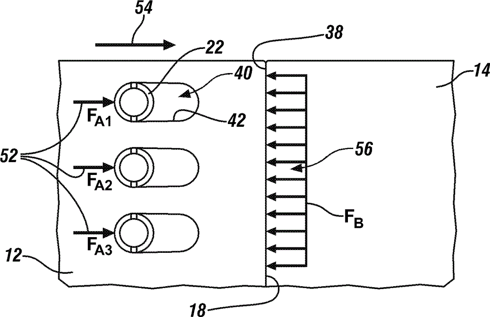 Elastic retaining arrangement for jointed components and method of reducing a gap between jointed components