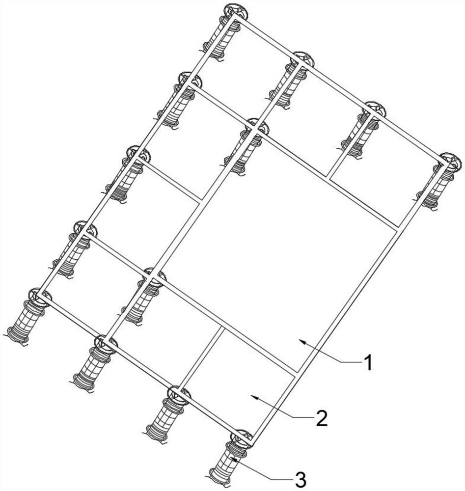 Planting method for expanding root system growth space of street trees and supporting device