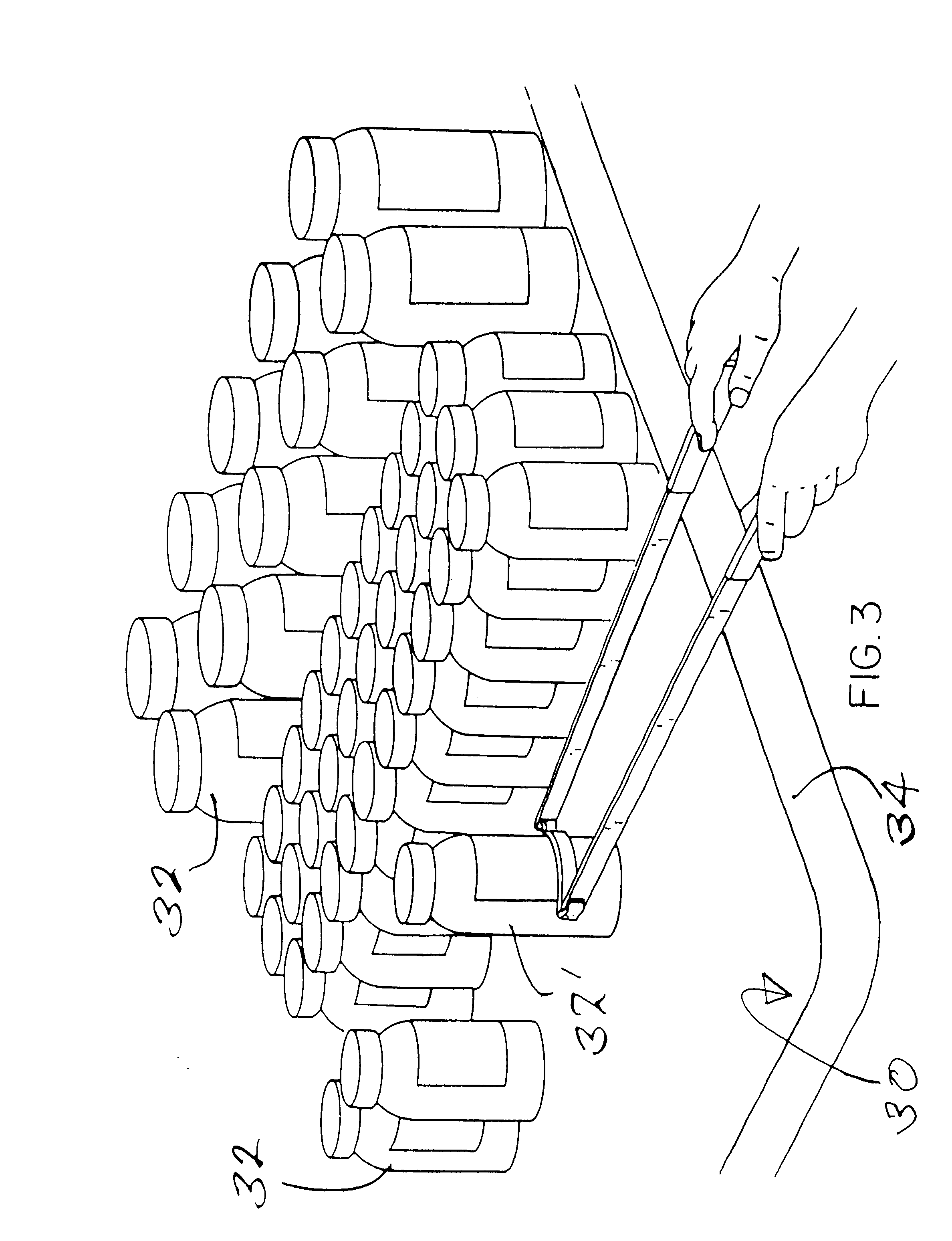 Device for adjusting position of shelved merchandise