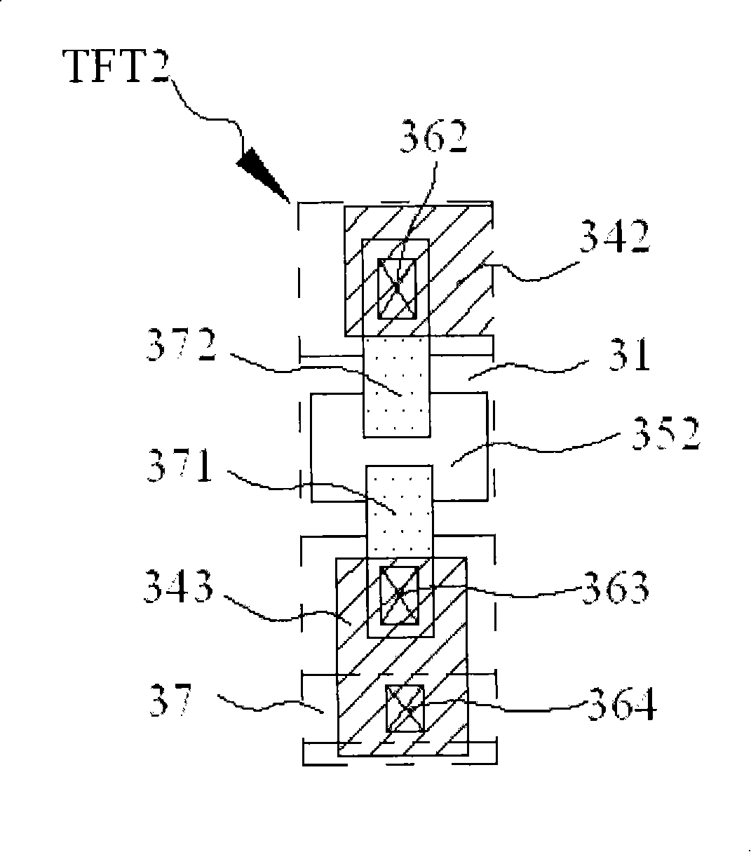 Touch control type liquid crystal display array substrates and LCD device