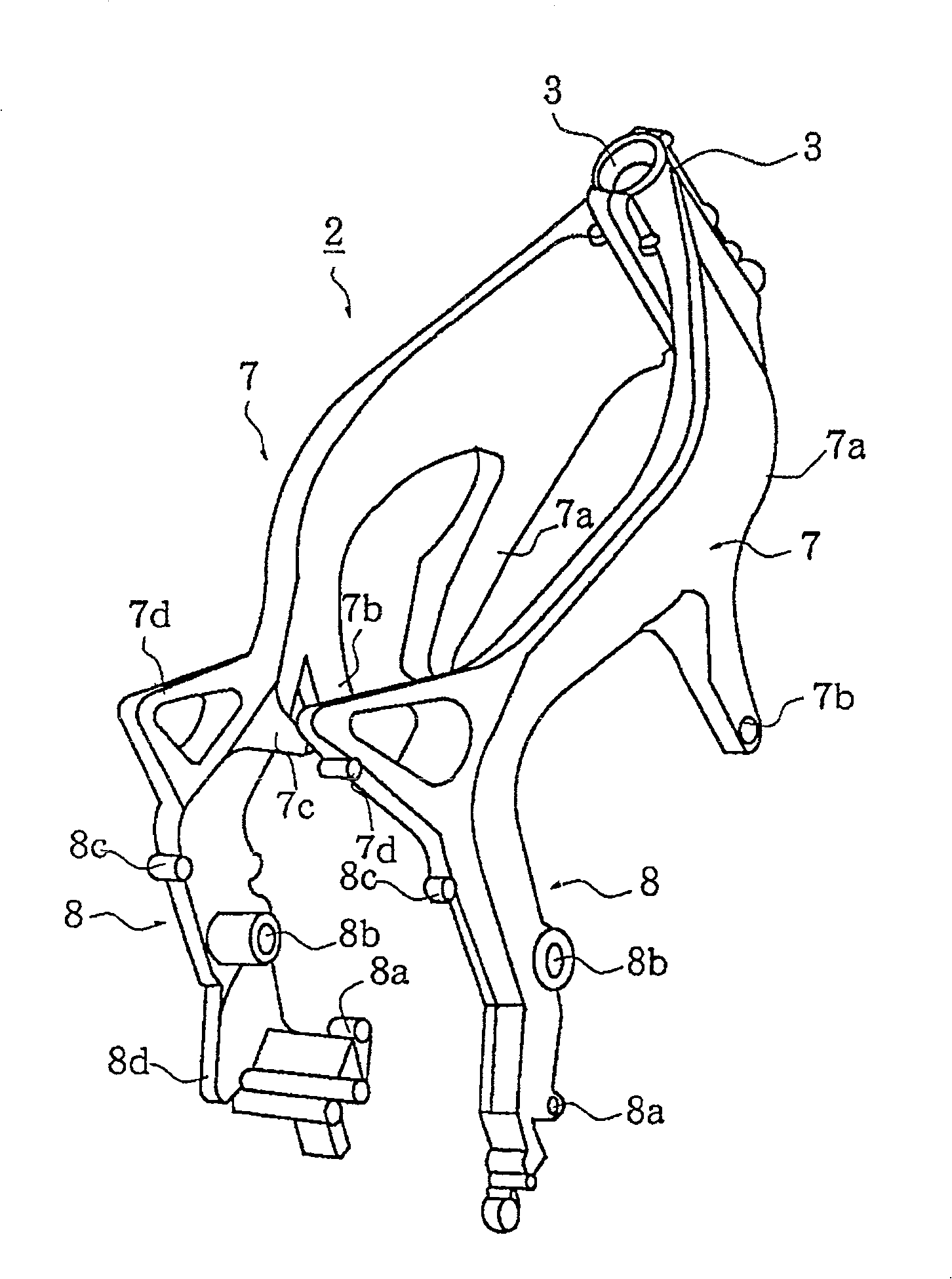 Vehicle body frame of motorcycle