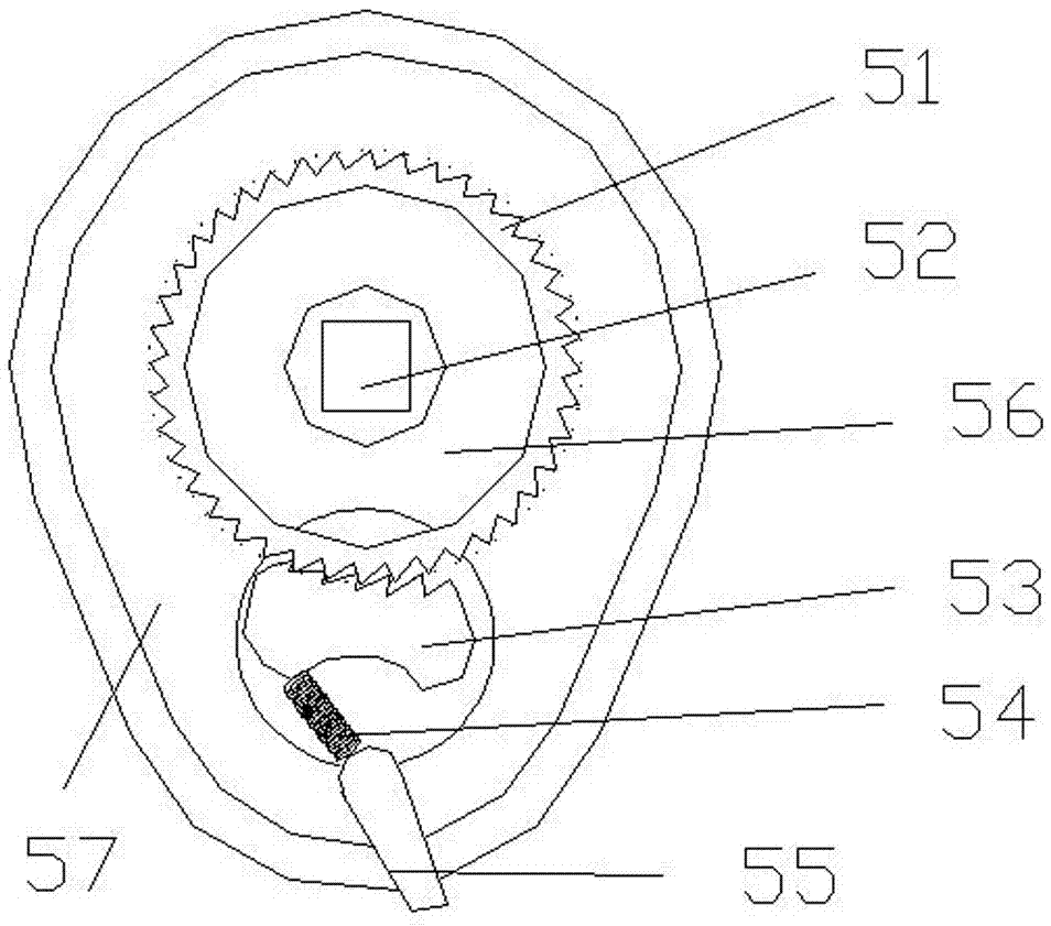 Clamping device with ratchet device for ground wire