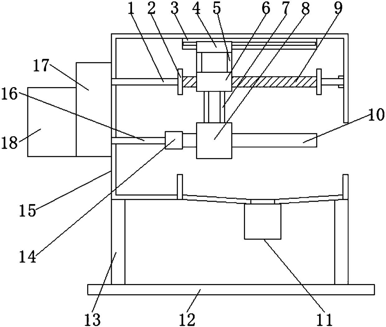 Iron rod polishing device for hardware processing