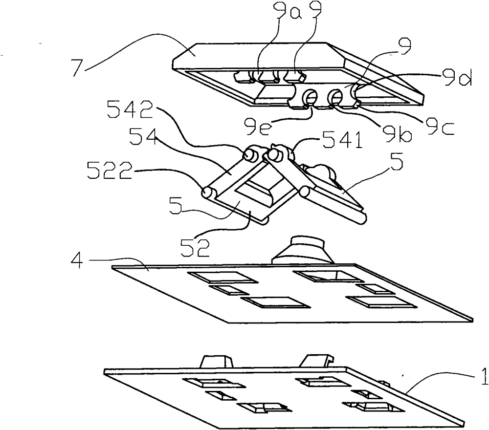 Easily assembled key device and keyboard