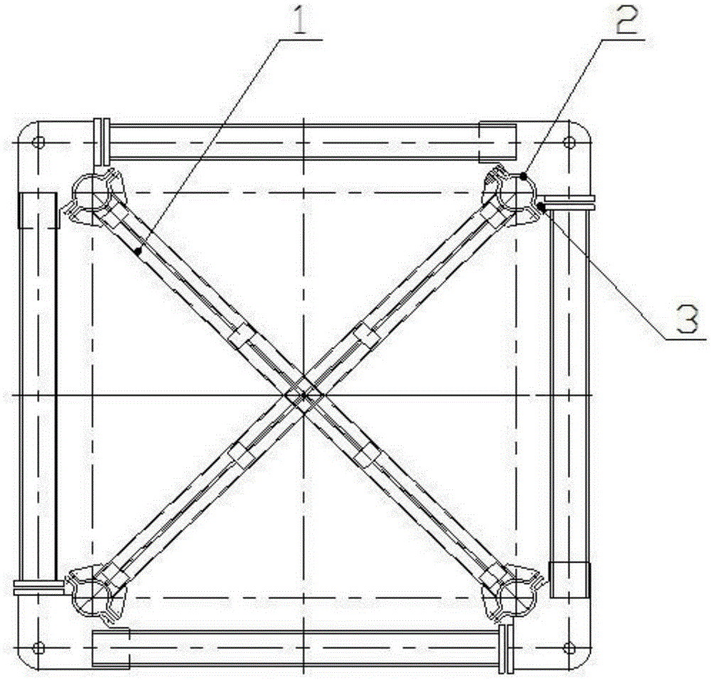 Bolt jack-in type attached frame inclined strut