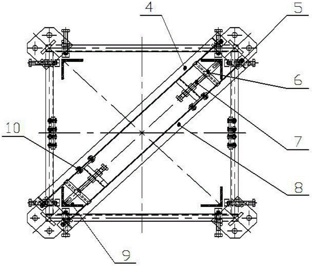 Bolt jack-in type attached frame inclined strut