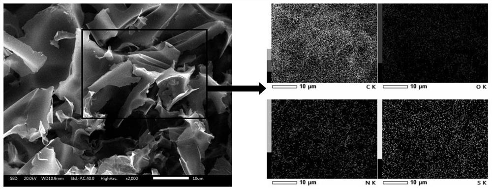 A nitrogen, sulfur co-doped porous carbon sheet capacitive desalination electrode material and its preparation and application