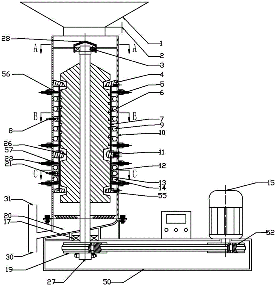 Grinding type tartary buckwheat huller with dynamic pressure regulation