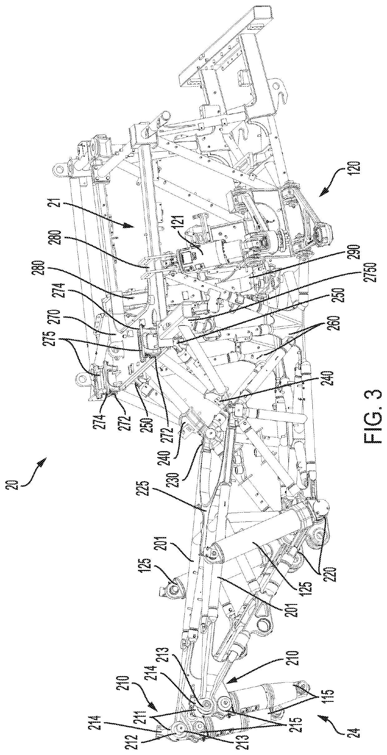 Space frame center upper frame nodal connection