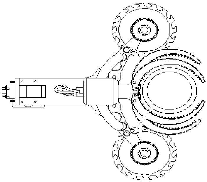 Power transmission corridor tree obstacle clearing robot based on multi-foot bionic obstacle clearing