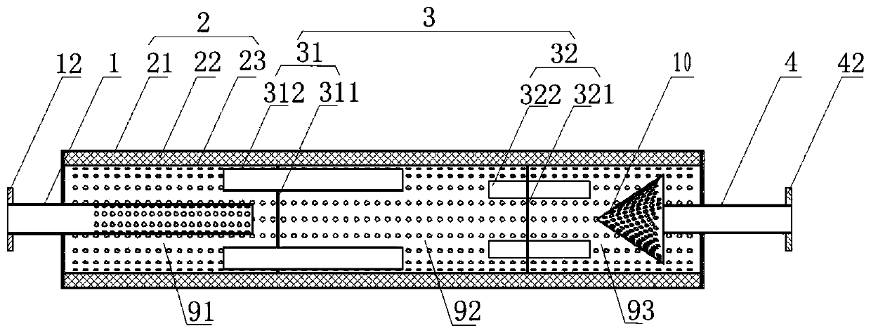 Composite muffler for diesel generating set