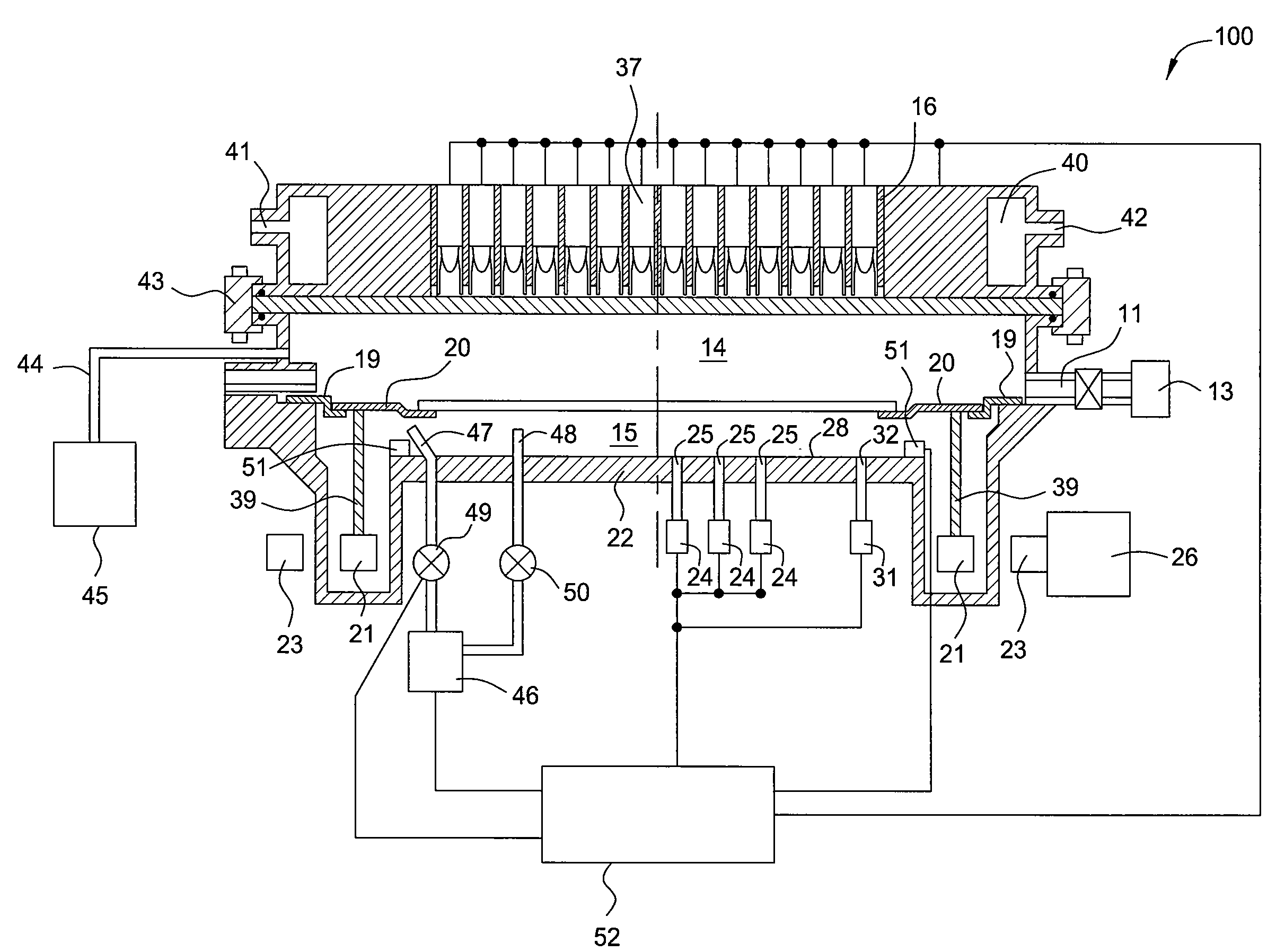 Temperature measurement and control of wafer support in thermal processing chamber