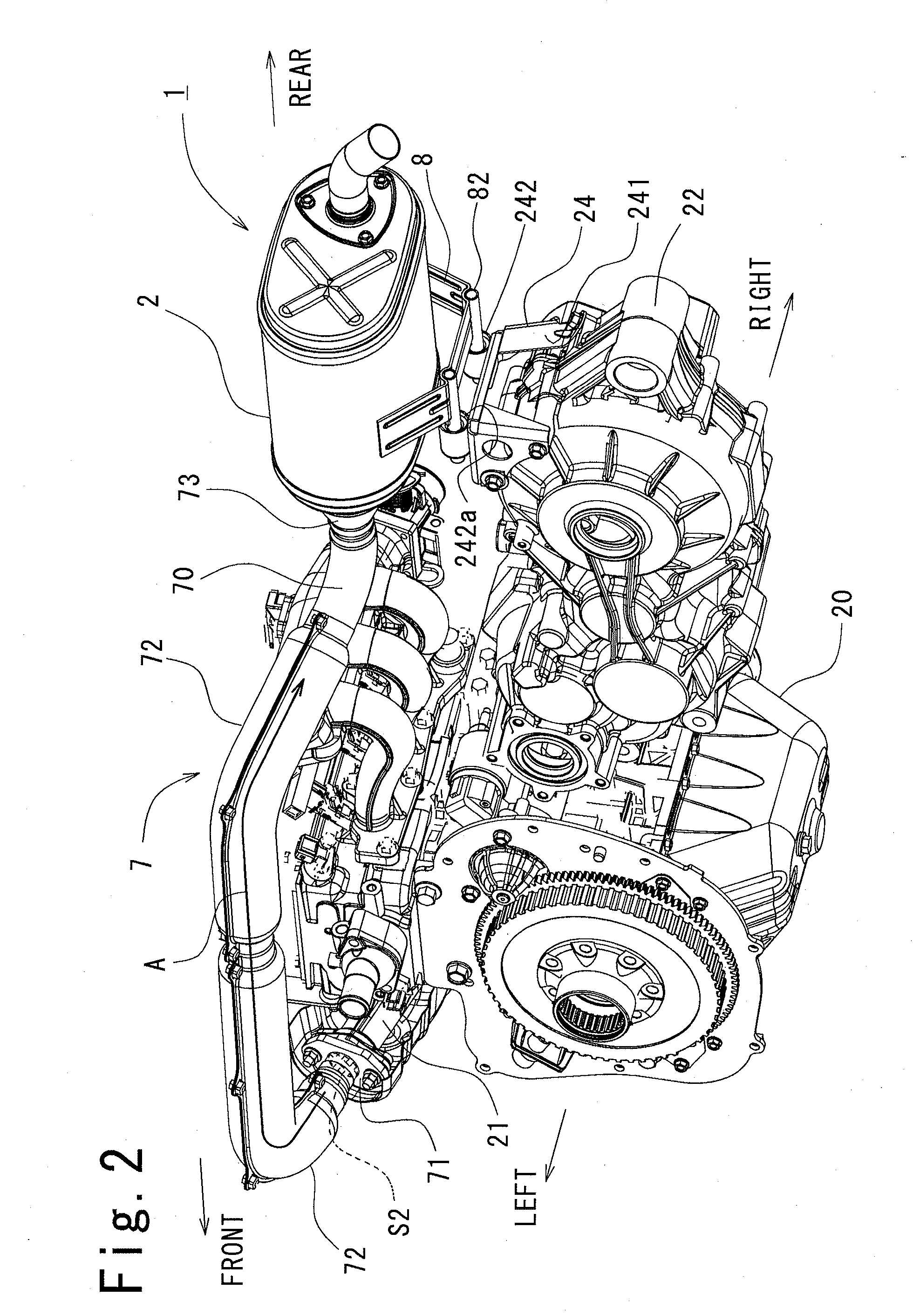 Exhaust muffler for vehicle