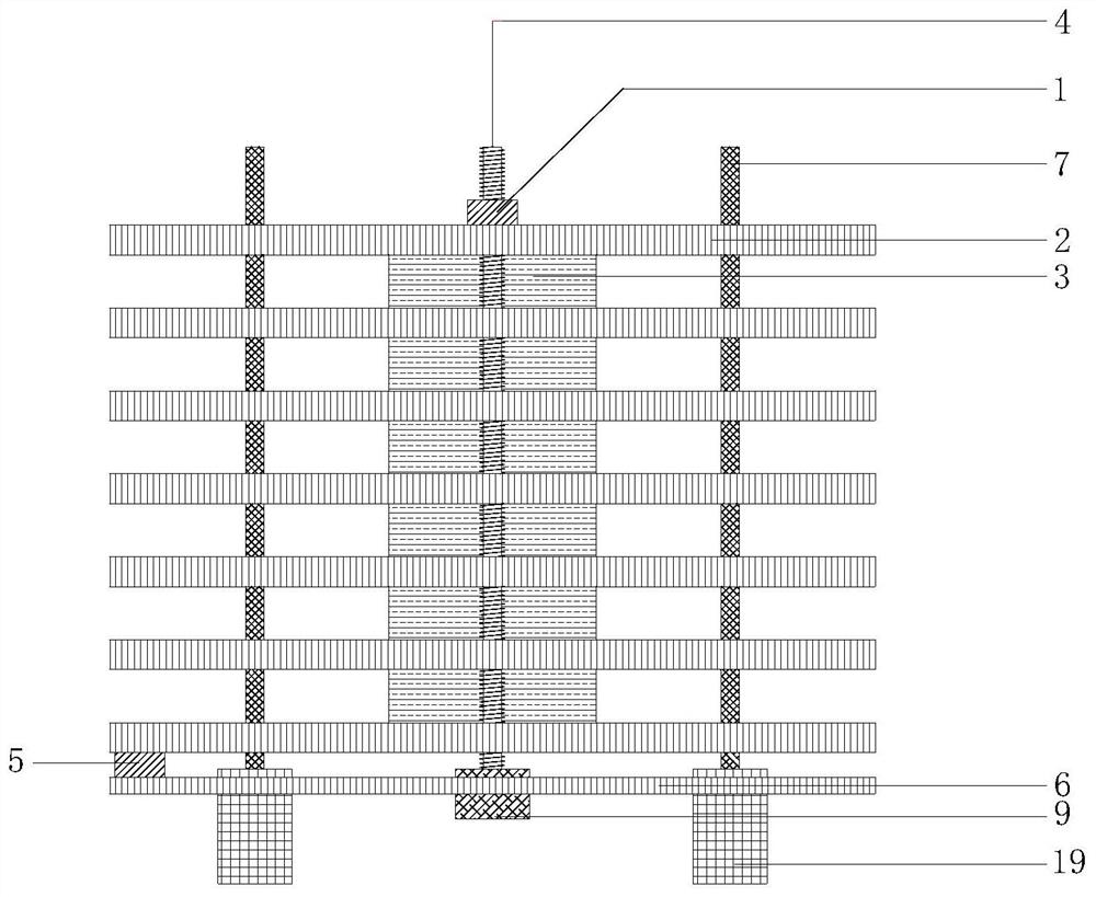 Apparatus and test method for aging test of multiple cells in a squeezed state