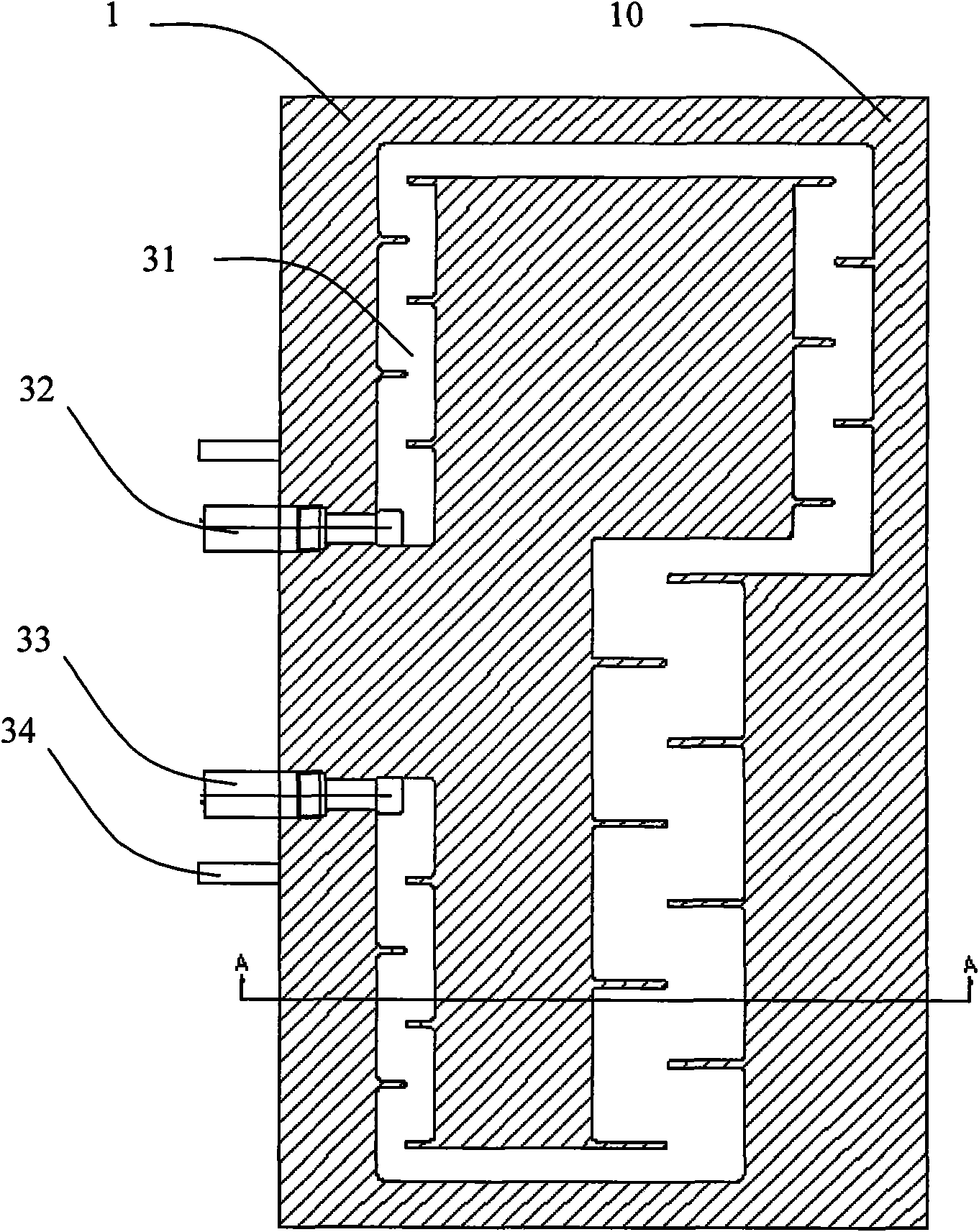 Large-power modular power supply and cooling structure thereof