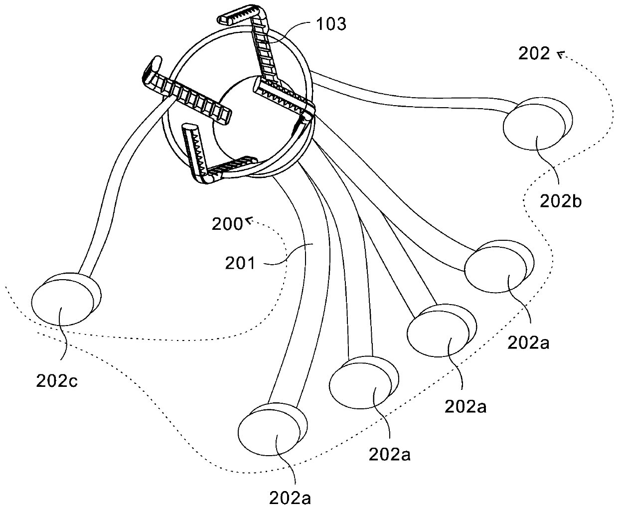 Flexible mechanical grasping device and grabbing method thereof