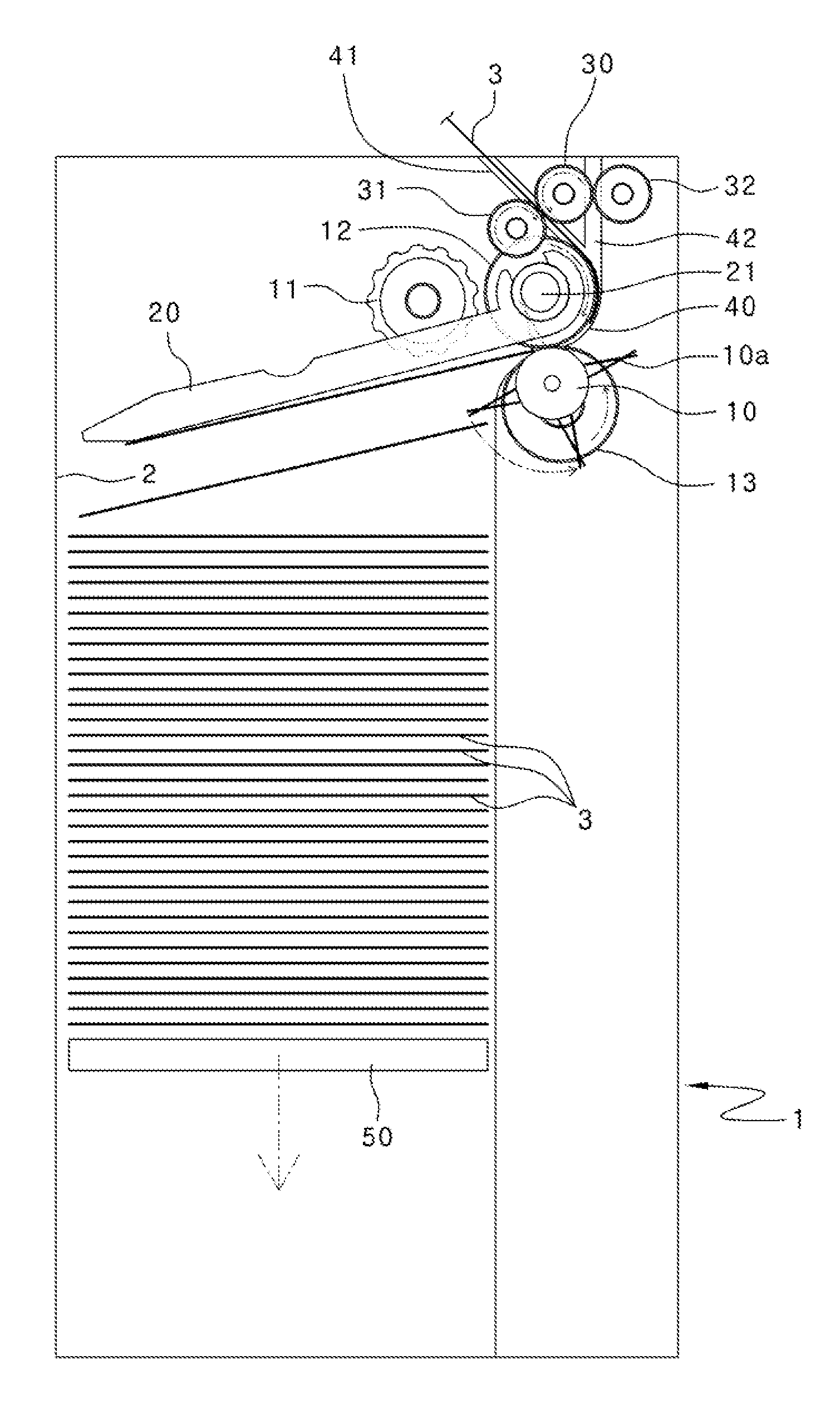 ATM equipped with structure for preventing rotation of stack roller