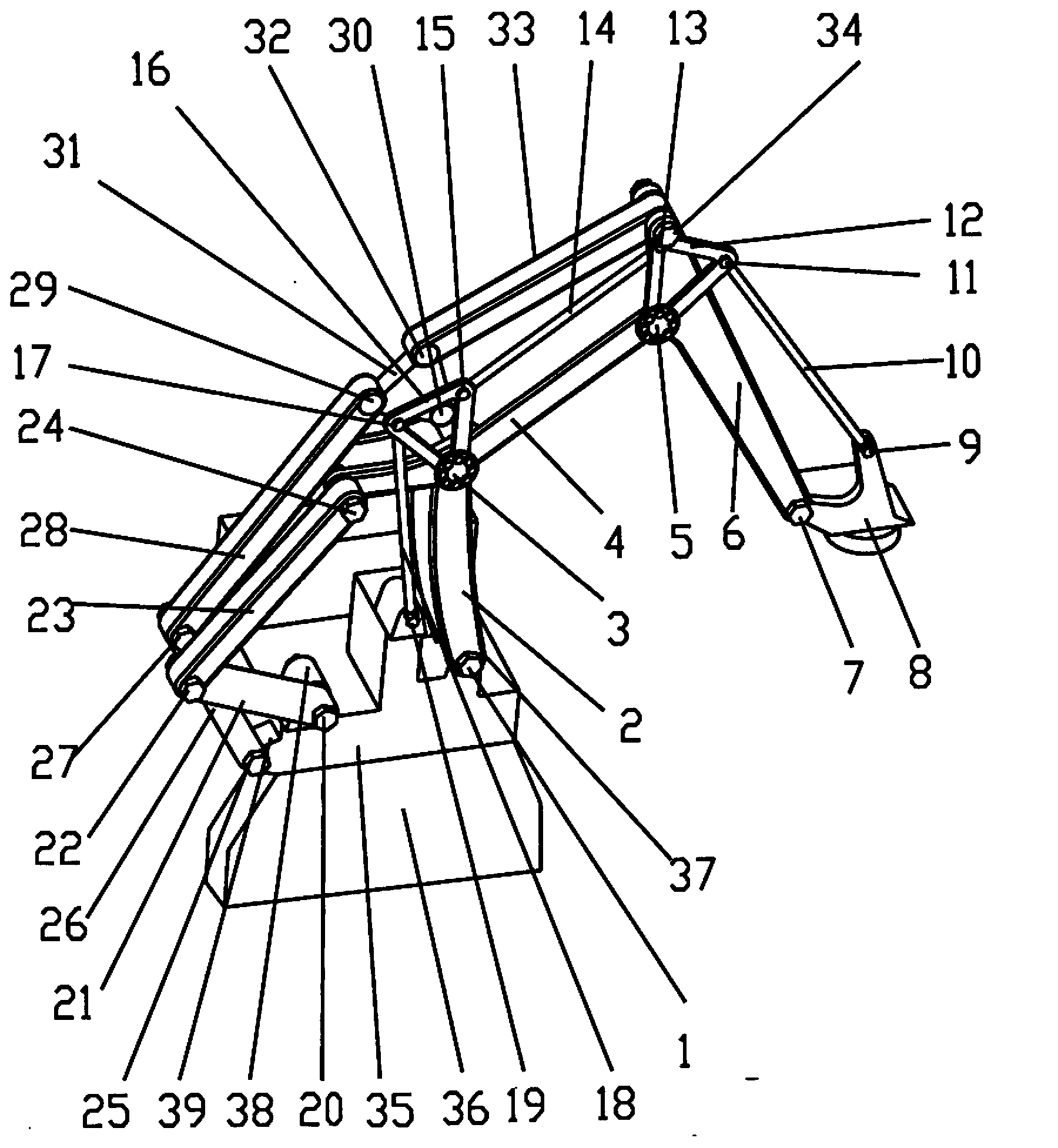 Large-work-space controllable-mechanism stacker crane