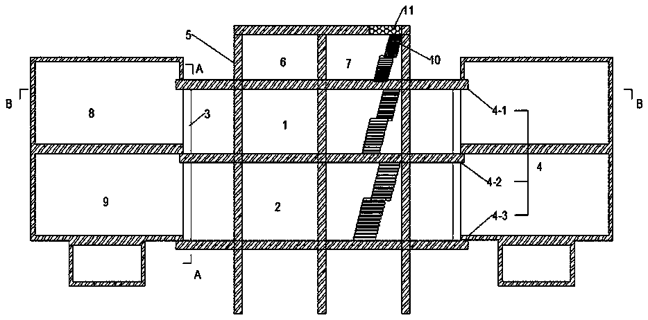 Connecting cabin structure of underground comprehensive bodies