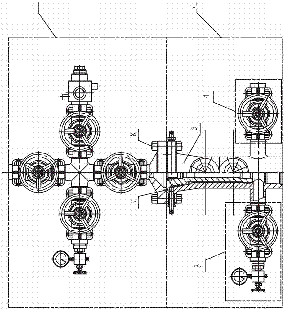 Integrated pluralistic oil production wellhead device