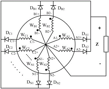 Double armature winding double salient pole motor power generation system