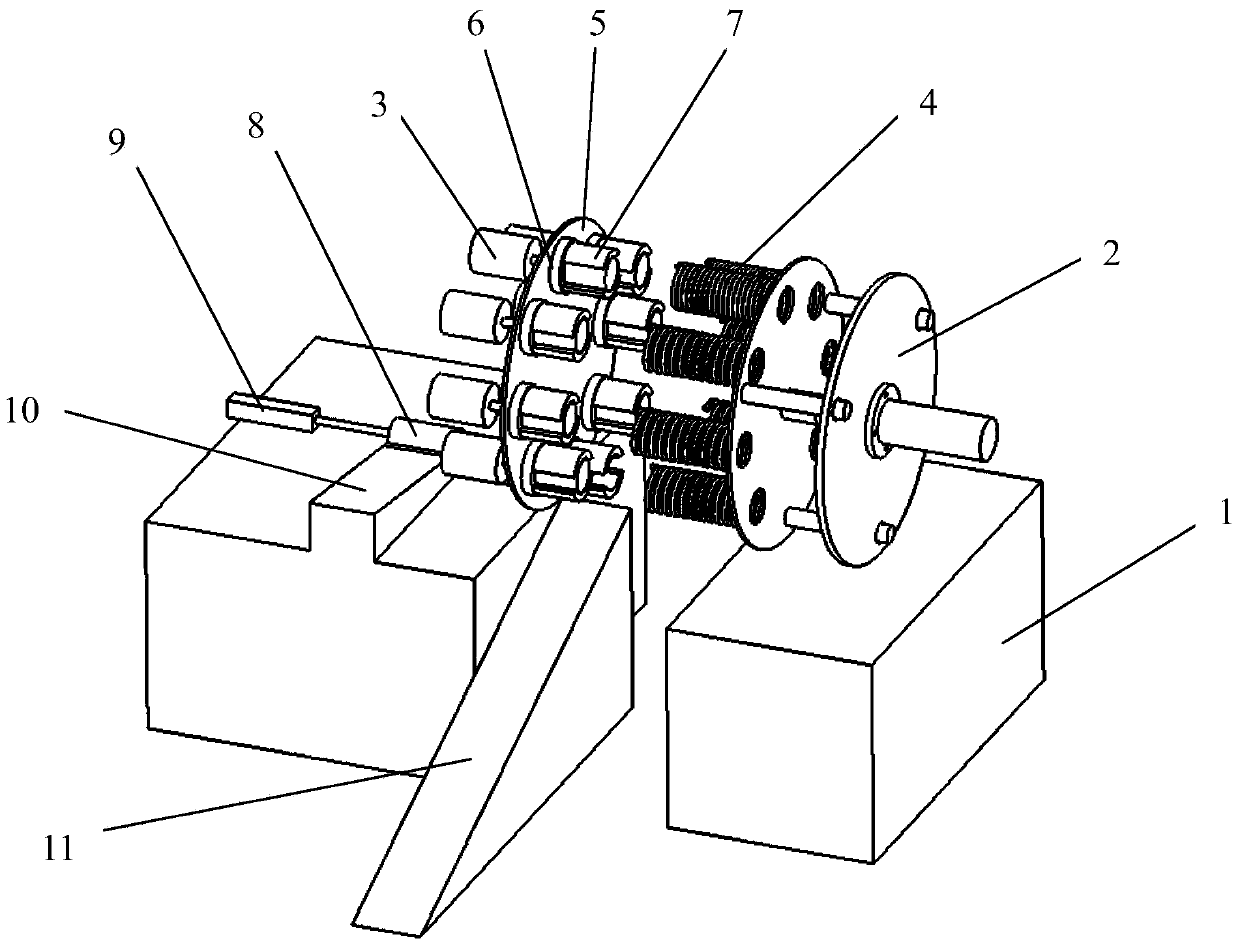 Full-automatic continuous type secondary heating device for semisolid metal blanks