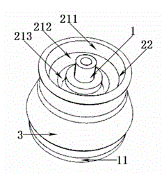 Upper end surface of tapered spring rubber body, and method and product for preventing folds and cracks