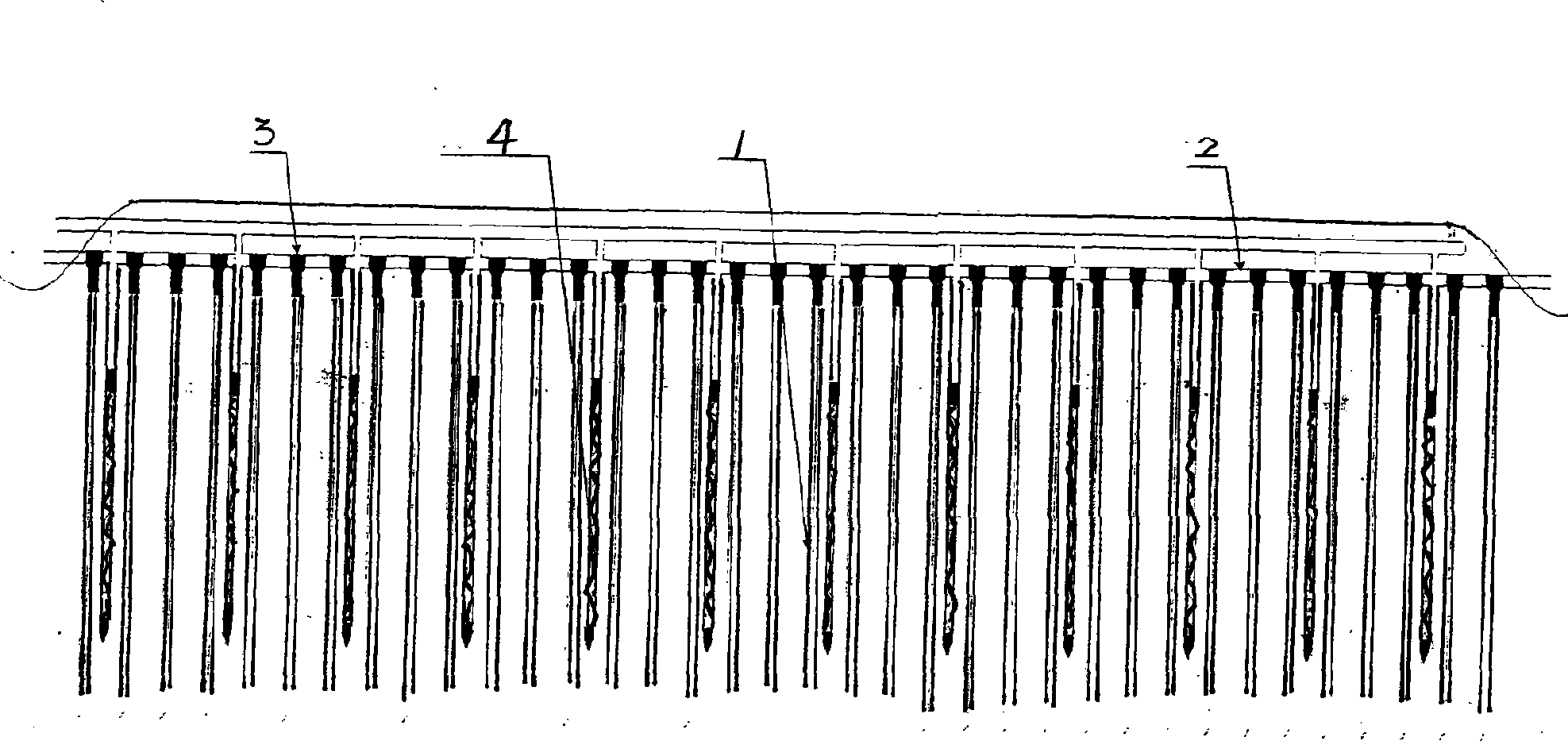 Method for processing soft land base/tail slag/lake silt by supercharging preconsolidation at vacuum