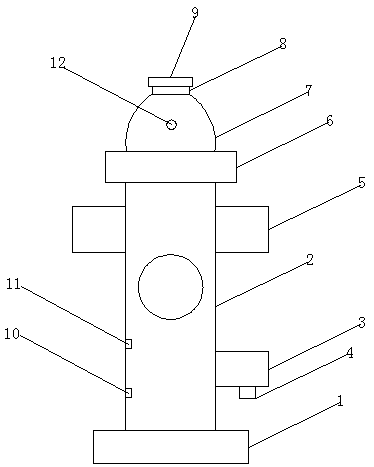 Intelligent fire hydrant with water pressure detection function