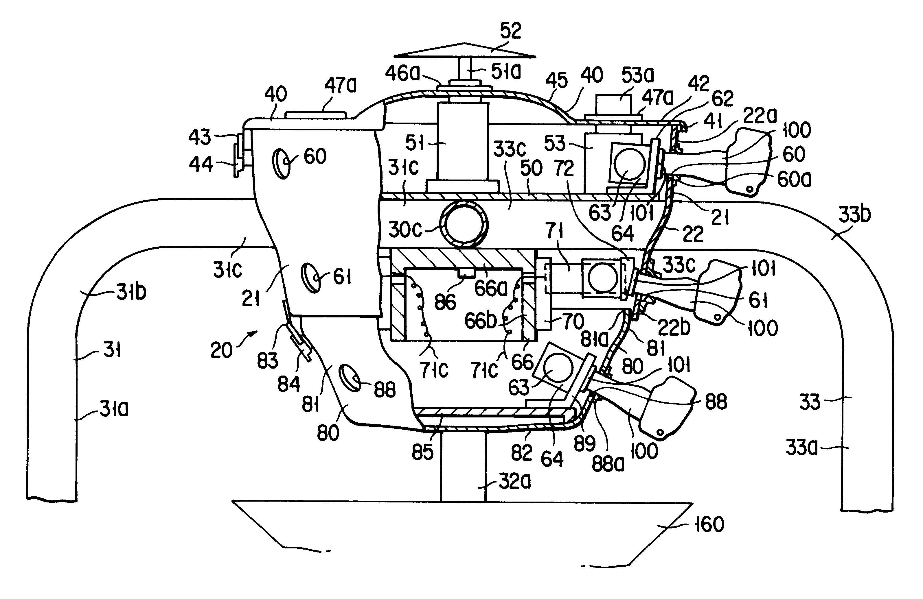 Combination weighing apparatus having a weighing device base, to which a plurality of weighing devices are fixed, that is directly fixed to a stand