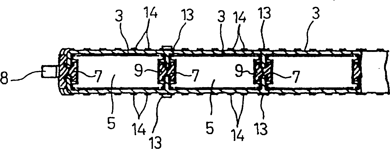 Built-up type secondary battery