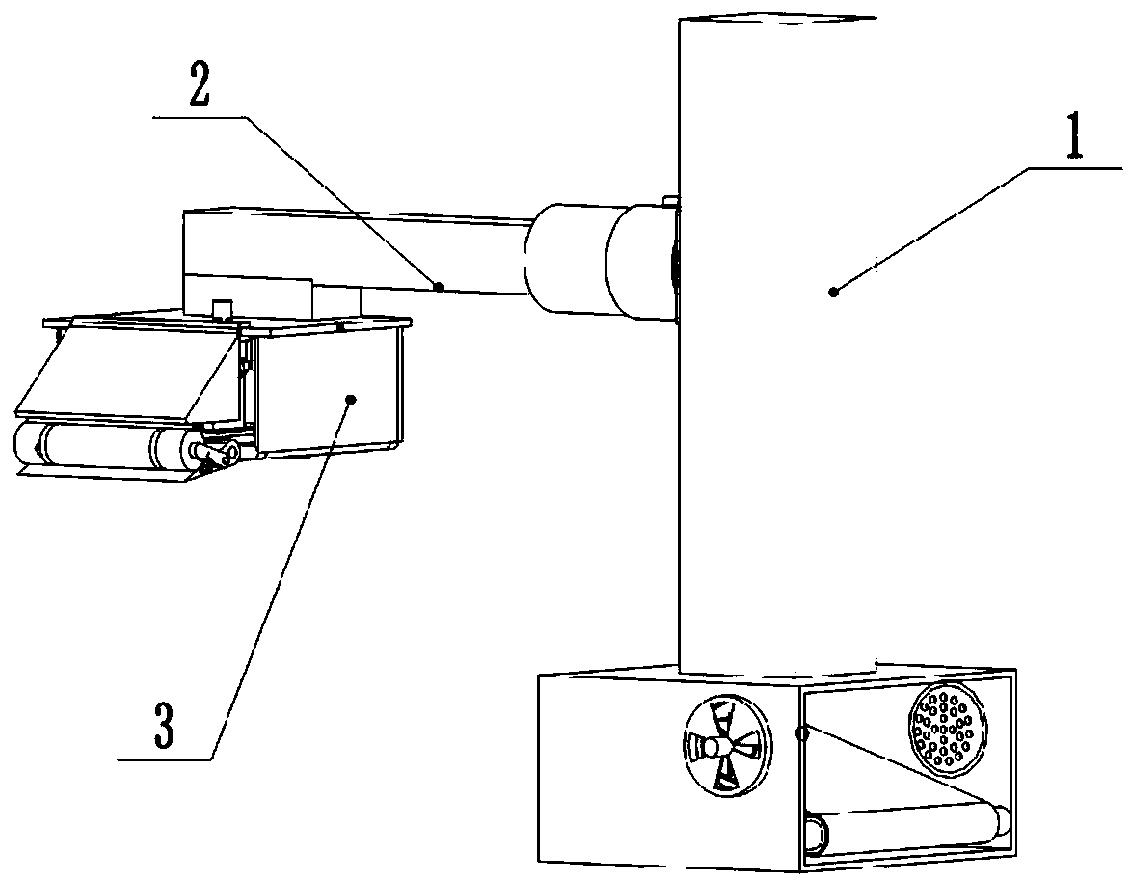 Long-strip-shaped chicken feeding trough cleaning and collecting device