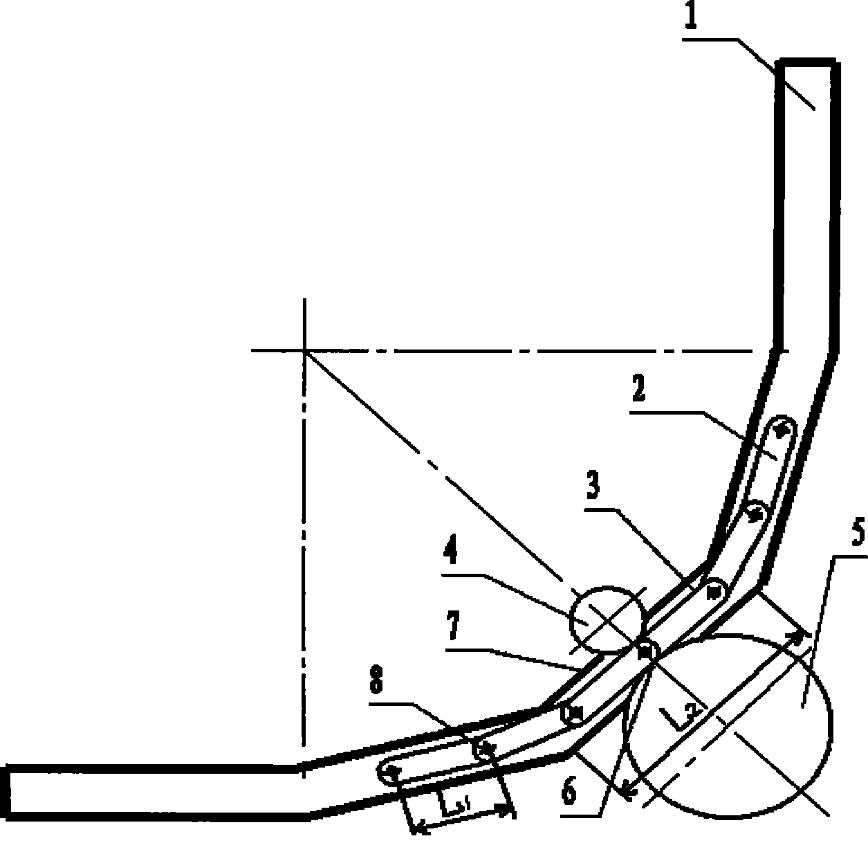 Rail vehicle driving wheel system without swing at curve bend