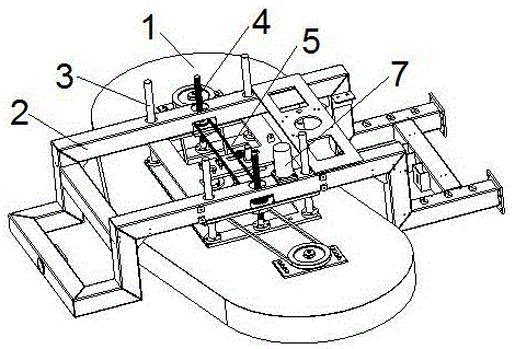 Middle mowing platform controlled by servo motor to ascend or descend