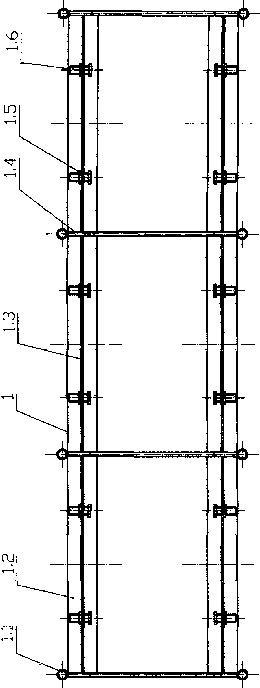 Electric transformer winding and iron core fixing device