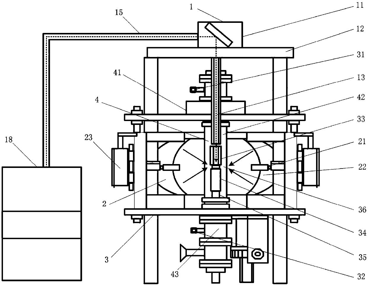 Method and special device for growing large-size titanium alloy crystals through laser-assisted heating