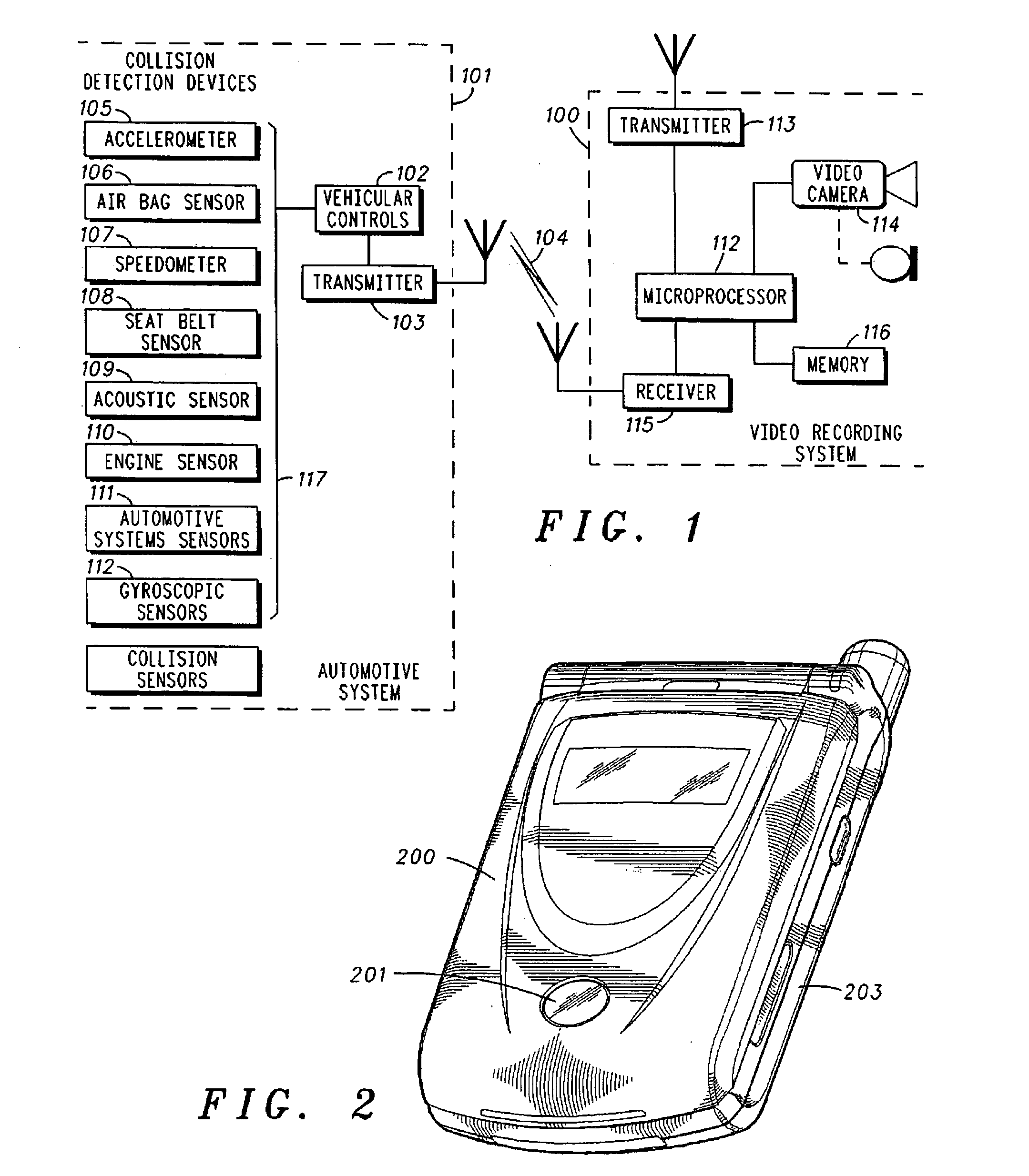 Automatic collision triggered video system