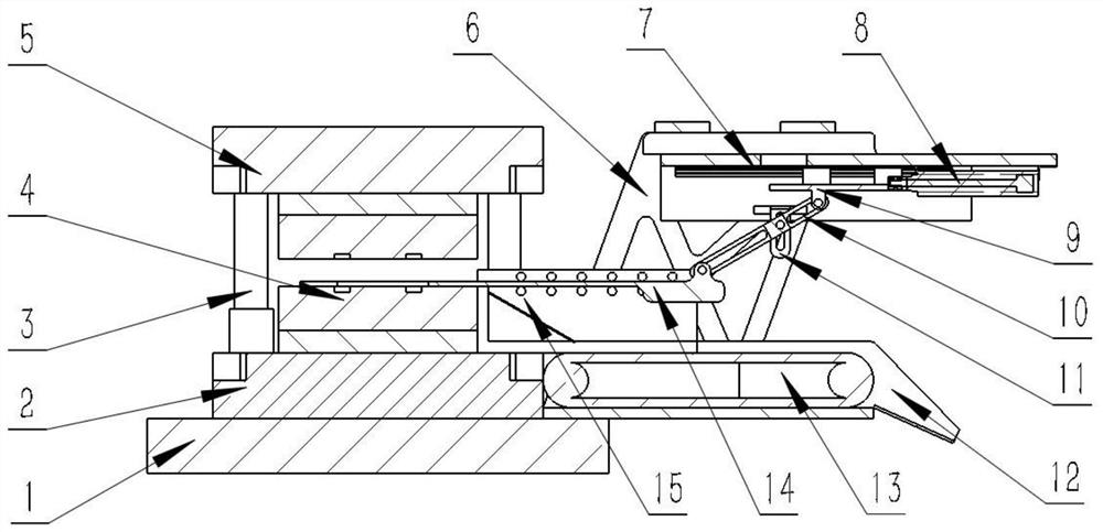 Automatic material taking device of fine blanking machine and material taking method of automatic material taking device