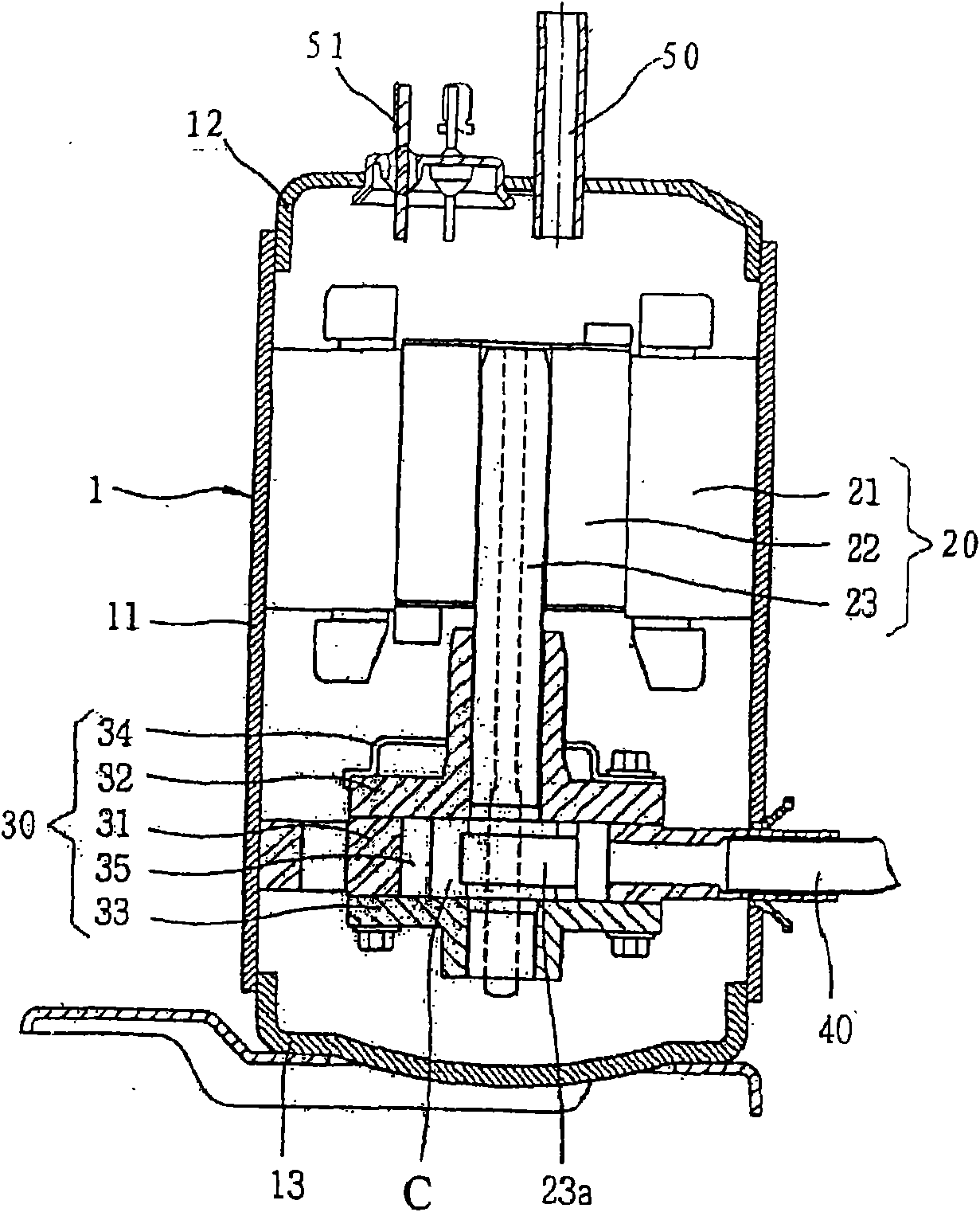 Exhaust pipe structure of compressor