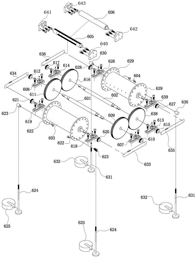 Crack-stopper layer material slice positioning press-bonding and wrapping belt take-up and pay-off device of sheathing machine