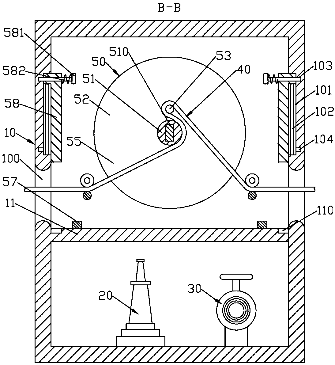 Fire-hydrant cabinet with hose transversely penetrating through cabinet body