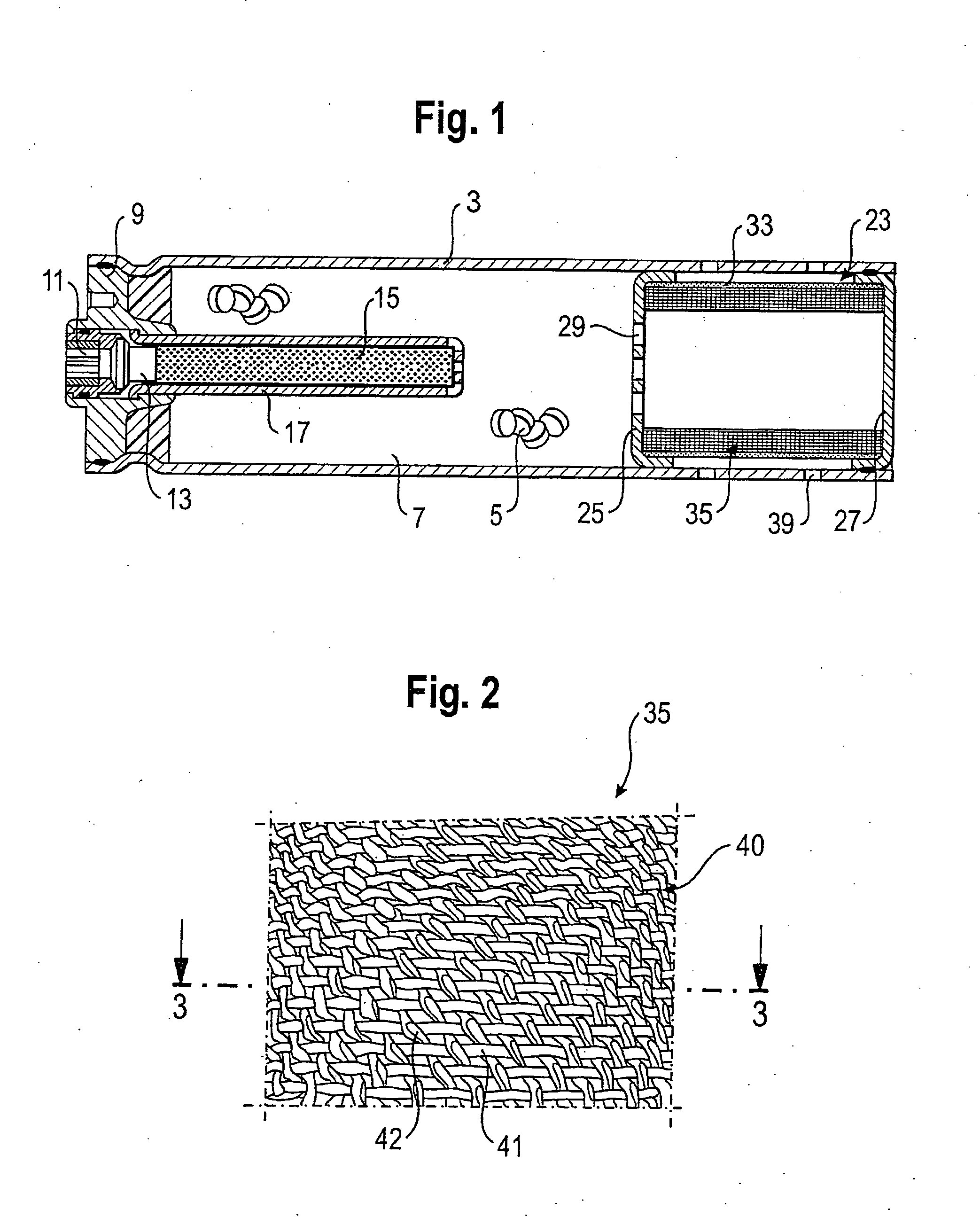 Filter for use in a gas generator