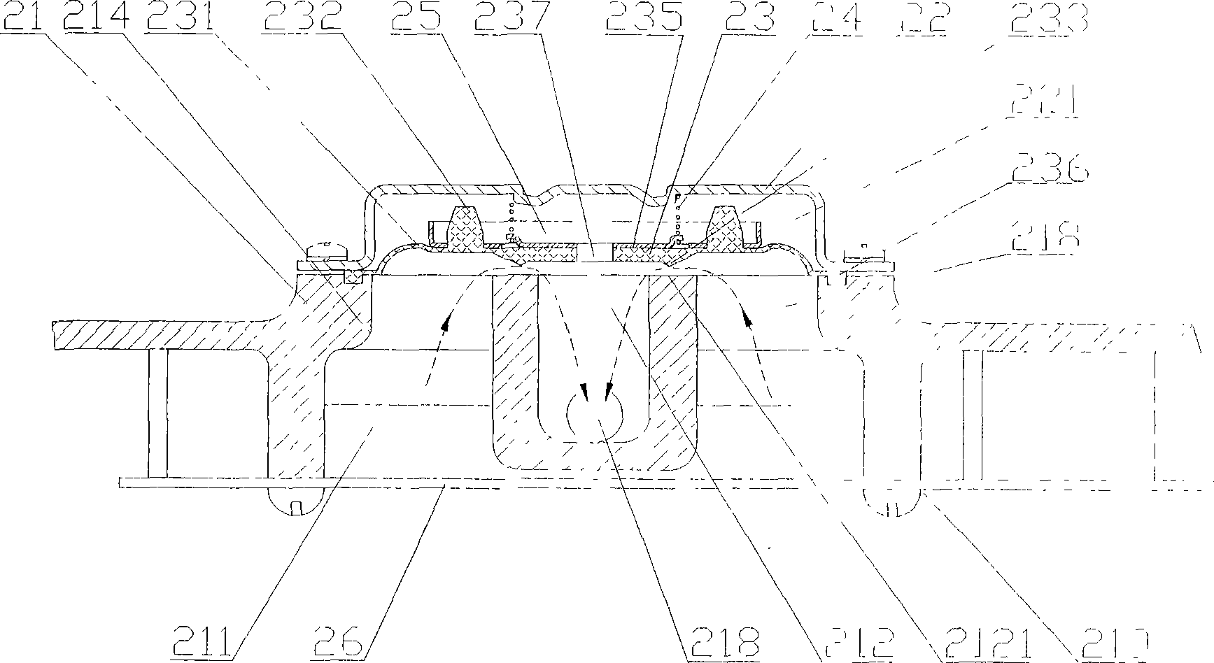 Crankshaft case respiration apparatus of internal-combustion engine