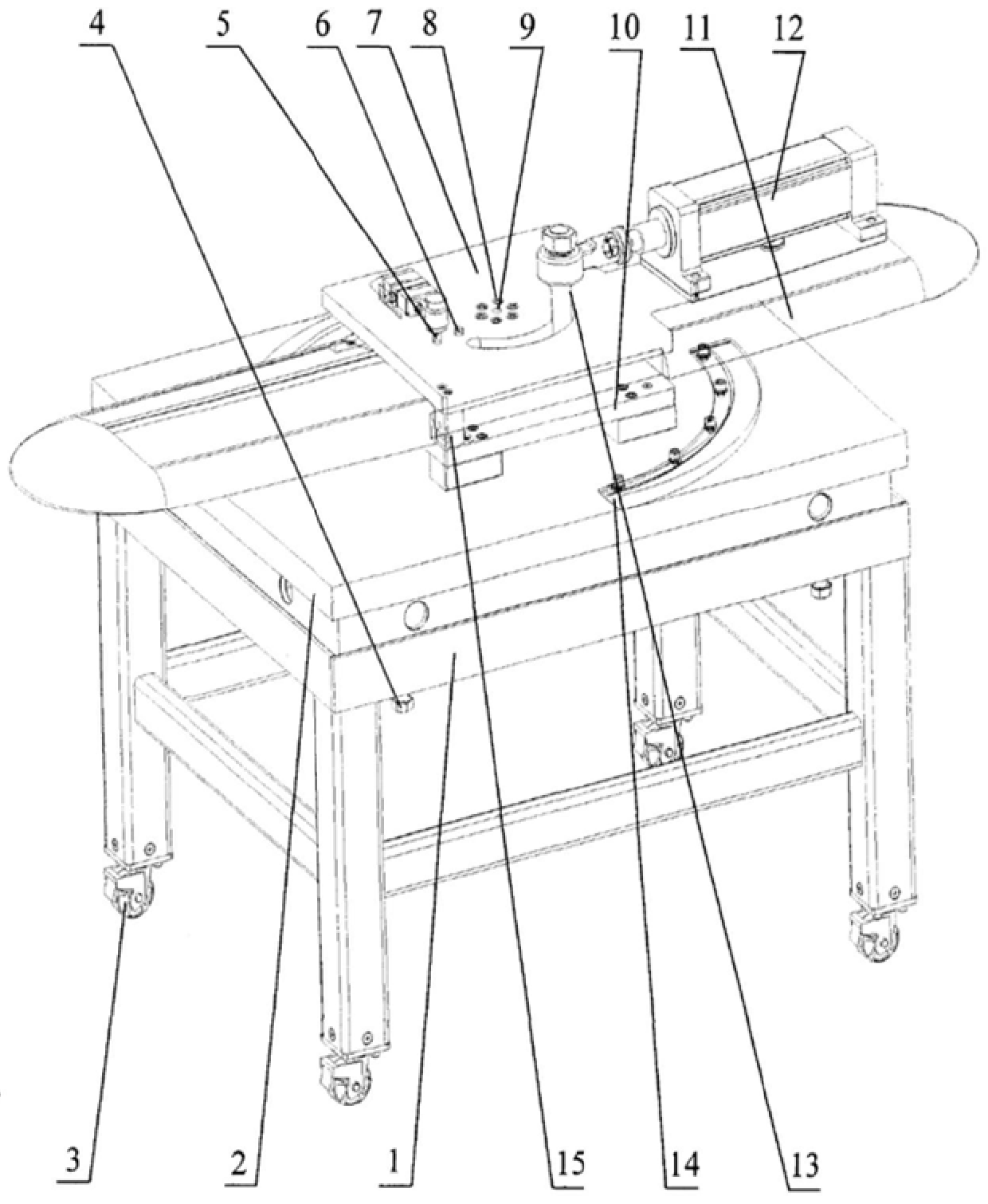 A ground simulation test device for folding wing deployment mechanism