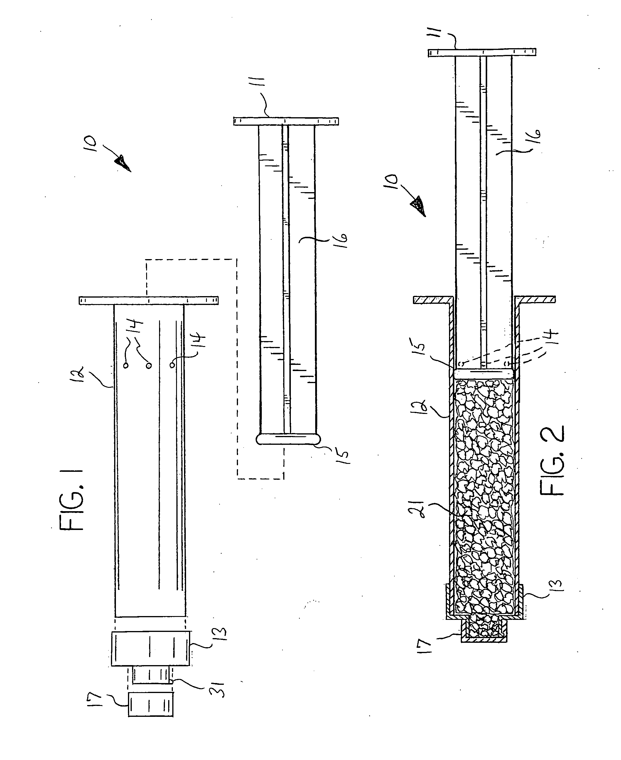 Vented syringe system and method for the containment, mixing and ejection of wetted particulate material