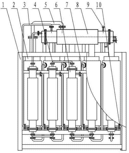 Climbing film type multi-effect water distillator