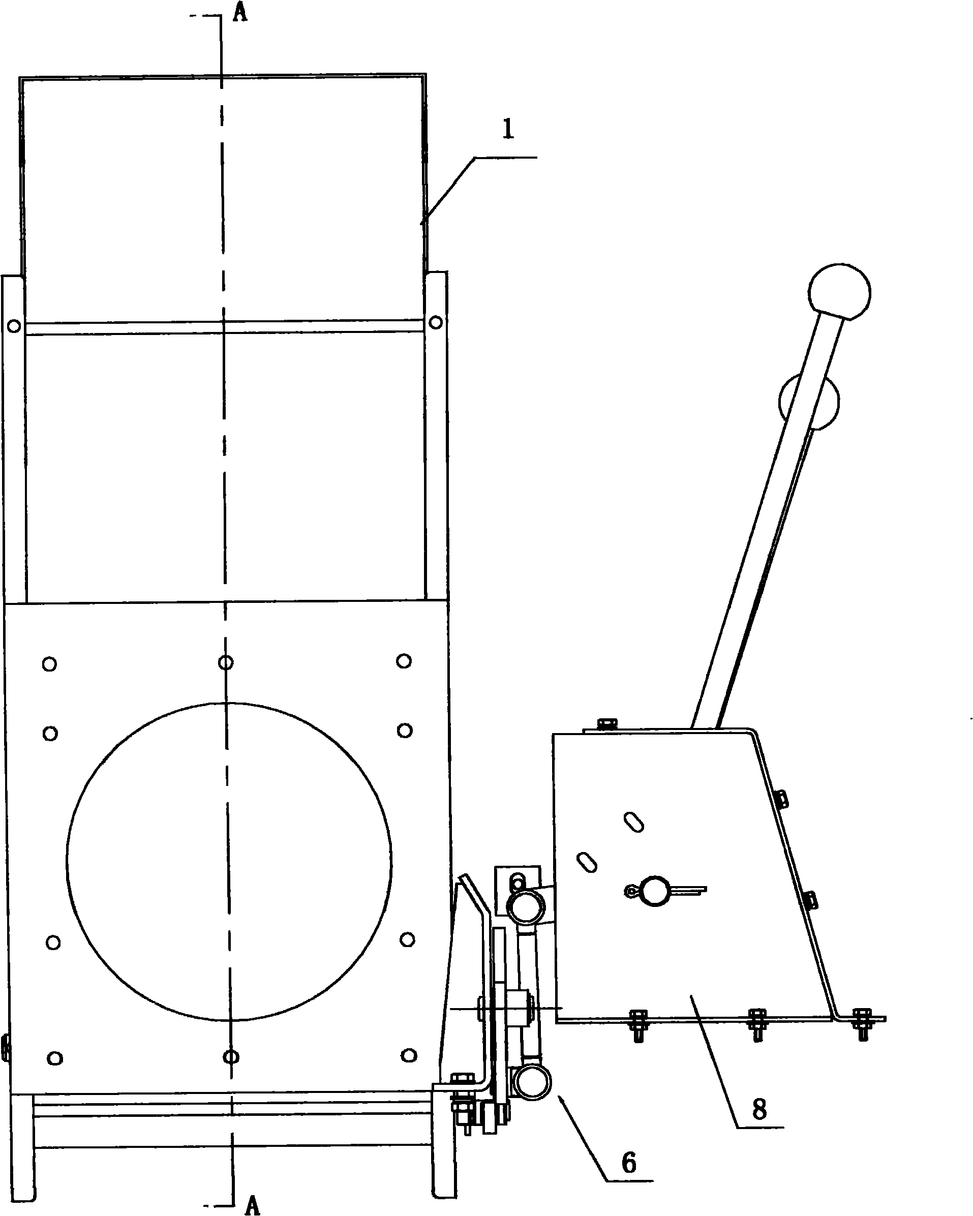 Full-automatic mechanical grain unloading device of reaping machine