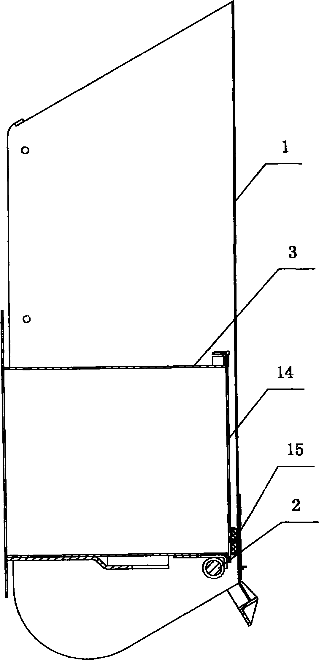 Full-automatic mechanical grain unloading device of reaping machine